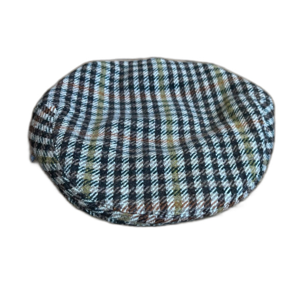 Vintage Dunn & Co Brown Check Flat Cap Hat Mens Size 7.5 - Picture 3 of 7